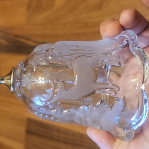 Home Beautiful Frosted Crystal Christmas Tree Bell Angels Reindeer Made Germany - Picture 5 of 12